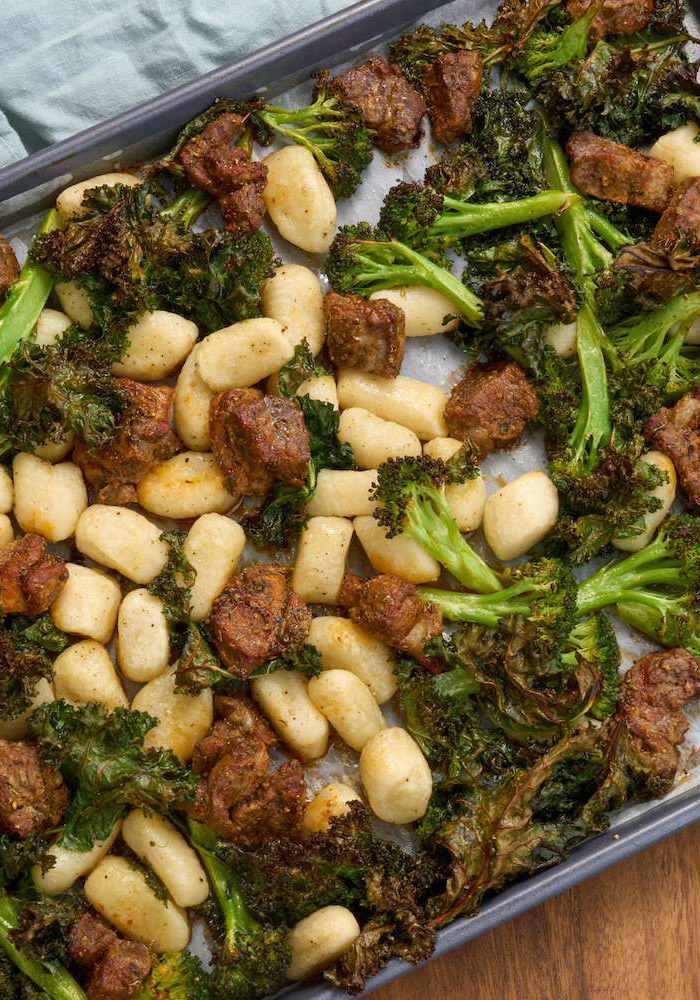 Sheet Pan Lamb and Gnocchi close u0p