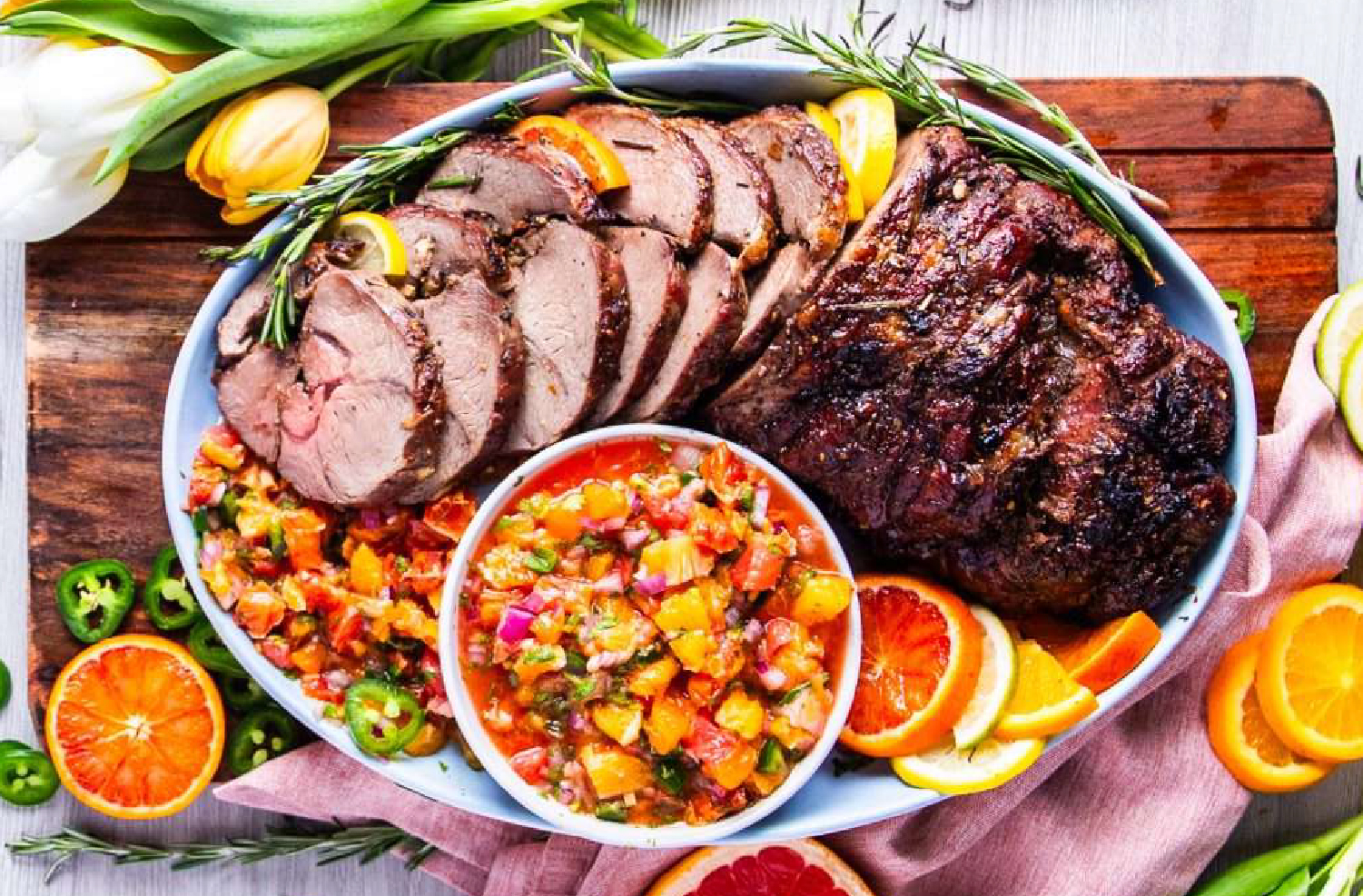 Roast Boneless Leg of Lamb with Citrus Salsa