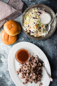 chopped lamb bbq and coleslaw