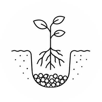 add wool pellets into holes of plants