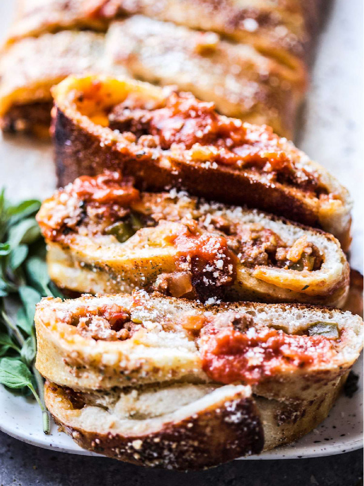sliced stromboli