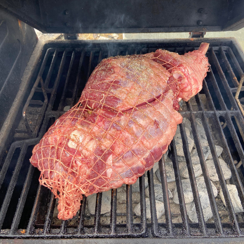 leg of lamb on the grill